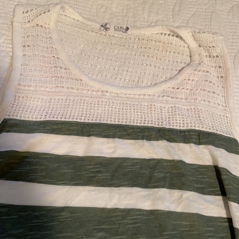 Carve Designs KALLI stripe sage cream swim coverup